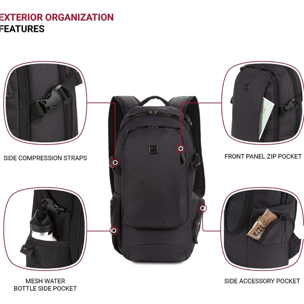 SWISSGEAR 3598 City Backpack - Ballistic Black